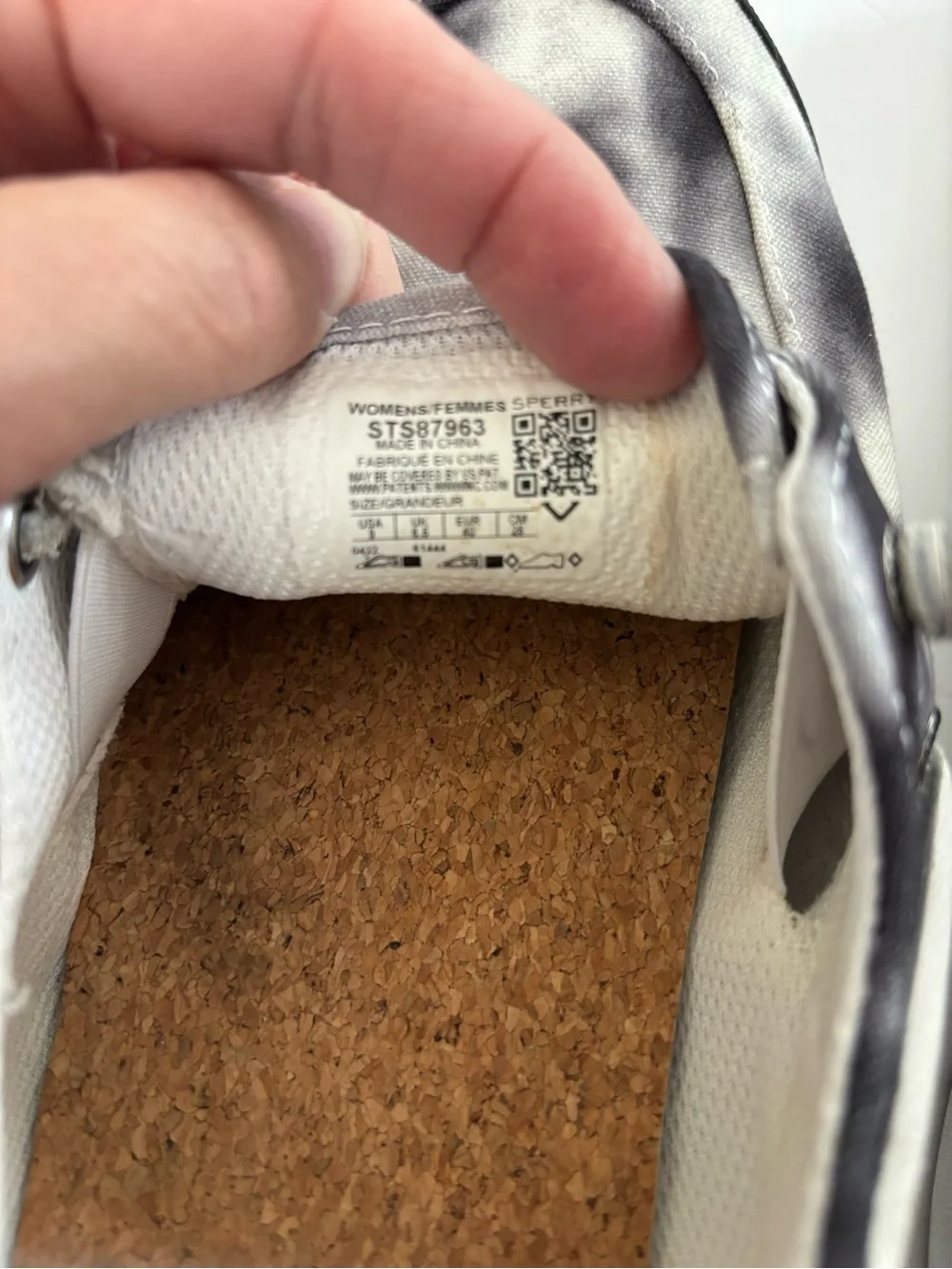 Sperry Tie-Dye Canvas Boat Shoes in Black & White